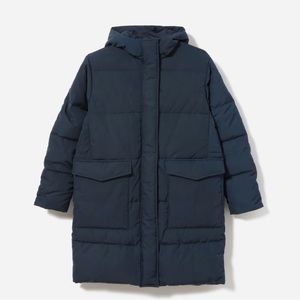 Everlane ReNu long puffer, Navy Blue, Women Small